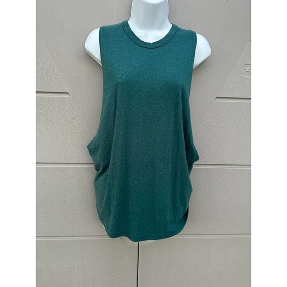 Free People Movement No Sweat Cross Back Crew Neck Tank Top Locust Green Size S - Picture 2 of 9